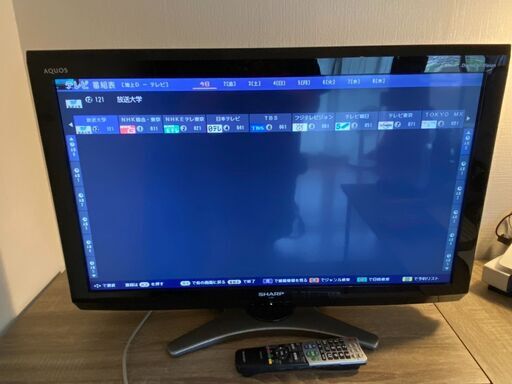 シャープ LC-32E7 テレビ - SHARP AQUOS、動作確認済み、リモコン＆電源ケーブル付き