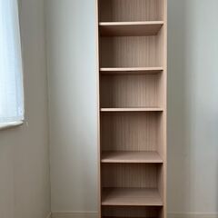 【無料　美品】スリム本棚　ライトブラウン