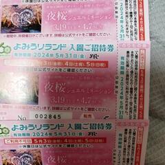 よみうりランド入園チケット３枚