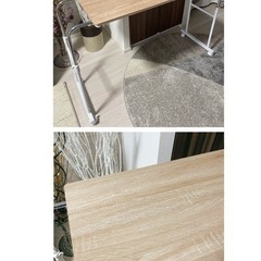 【美品】使い方自由！伸縮昇降式横長スリムデスク