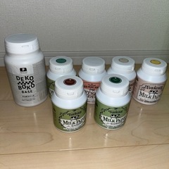 【リメ鉢・DIYに】ミルクペイント＆デコボコベース、植木鉢