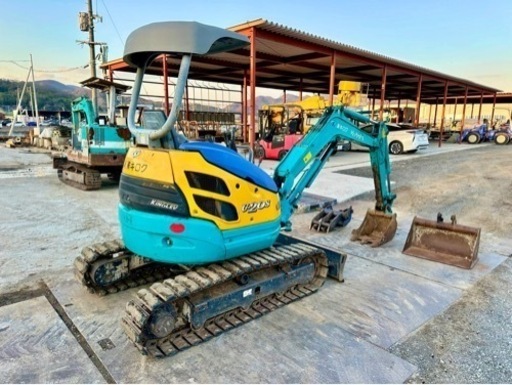 クボタKUBOTA U-20-3S ミニユンボ.倍速. 赤い鍵 .マルチレバー.フォークアタッチメント.3133時間.2トンクラス.追