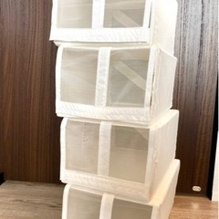【美品】IKEA SKUBB 靴収納ケース 4個セット (ホワイト)の画像