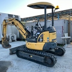 コマツKOMATSU PC30MR-3油圧ショベル.倍速.マルチレバー. 3トン クラス. 2013年. 1729時間. 0.9t移動式クレーン付き.の画像