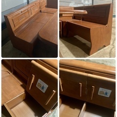 ダイニングセット テーブル コーナー 椅子 収納つき ぶどう&洋梨の画像