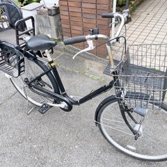 無印　自転車　チャイルドシート付き　の画像