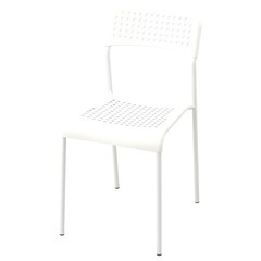 IKEA ADDE アッデ チェア, ホワイト・パイプ椅子【引取限定】の画像