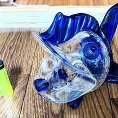 沖縄　琉球ガラス　金魚　灰皿　 置物　オブジェ　小物入れ　インテリア