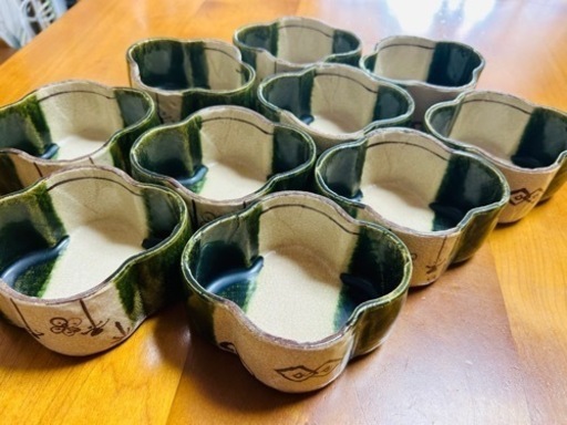 織部　四つ葉型　生活雑貨 食器 茶器