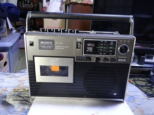 5/7●ＳＯＮＹ　ラジカセ　ＣＦ－１７００　昭和４８年発売　（中古ジャンク品）