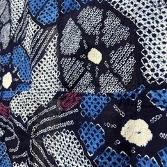 総絞り藍染 浴衣の画像