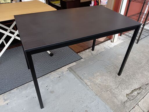 IKEA　ダイニングテーブル　黒　ブラック　木目調　サイズ（約）幅118.5×奥67.5×高74　　■近隣配送無料 買取GO‼　栄和店