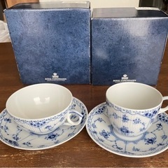 ロイヤルコペンハーゲン ハーフレース コーヒー＆ティーセット 難...