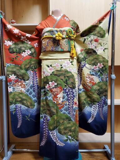 振り袖(17) 長襦袢、袋帯、小物セット 振り袖⑤、長襦袢、袋帯、小物セット