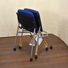 ≪yt1257,yt1258≫『複数在庫』【未使用 2脚セット】OKAMURA/オカムラ ミーティングチェア 多目的チェア Runa/ルナ 81S1CA FSF3 ブルー  60331-12の画像