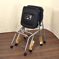 ≪yt1257,yt1258≫『複数在庫』【未使用 2脚セット】OKAMURA/オカムラ ミーティングチェア 多目的チェア Runa/ルナ 81S1CA FSF3 ブルー  60331-12の画像