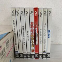 【Nintendo】 任天堂 Wii リモコン2個セット ソフト9本付き RVL-001 N0002の画像