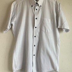 【中古】ワイシャツ　半袖　ボタンダウン　カッターシャツ　ビジネス...