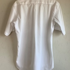 【中古美品】ワイシャツ　半袖　ボタンダウン　カッターシャツ　ビジネス　Lサイズ　白　ホワイトの画像