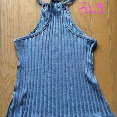 ZARAタンクトップ　シャイニーブルー　美品　サイズSの画像
