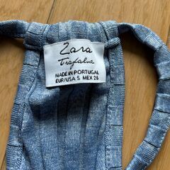 ZARAタンクトップ　シャイニーブルー　美品　サイズSの画像