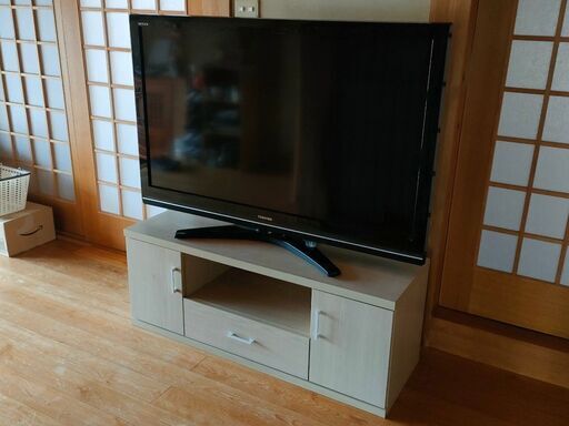52インチ TOSHIBA液晶テレビ+収納付テレビ台  REGZA(レグザ)美品TV動作品52R9000/定価206,400円 東芝 中古家電家具