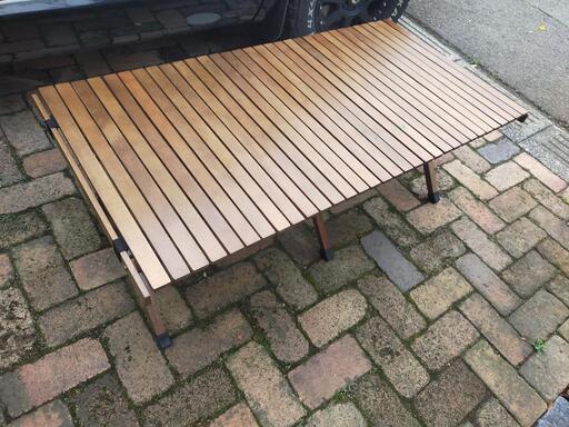 Hilander(ハイランダー) ウッドロールトップテーブル キャンプテーブル アウトドア（ｗ×ｄ≒120×60cm・ブラウン）