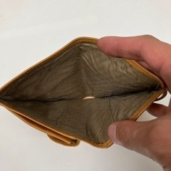 K2404-1001 TRUSSARDI 2つ折り財布 イエロー/ベージュ レザー キズ汚れ有りの画像