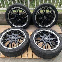 【タイヤ、ホイールSET】プレシャス アスト 225/45/18 タイヤ ホイール４本セット 114.3 off48 ハブ72ｍｍ
５穴