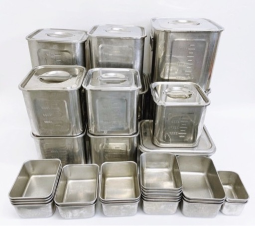 業務用 キッチンポット まとめて36点セット 深型角ポット 調理器具 角ポット 四角形 保存容器 店舗用 キッチン用品 薬味入れ 飲食店