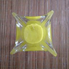 【新品、未使用品】ガラス花器(黄色)の画像