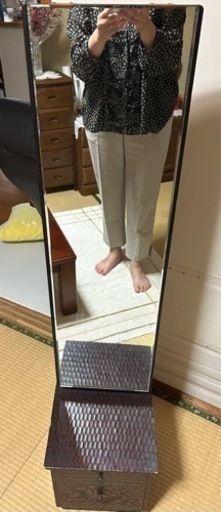 鎌倉彫の鏡台 ／家具 ミラー