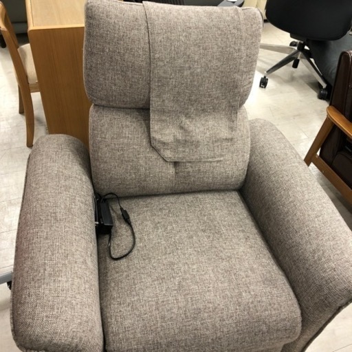 リクライニングソファー電動ファブリックグレー【トレファク堺福田店】