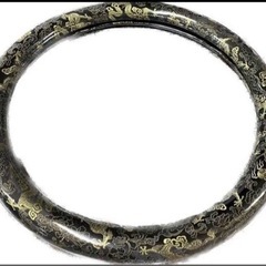 ハンドルカバー　金華山織ビニール仕上げ ドラゴン　黒龍