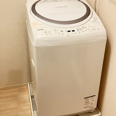 近隣地域限定送料無料❗️TOSHIBA ZABOON 洗濯乾燥機 8Kg TOSHIBA 温風乾燥付 8kg洗濯機 AW-8V6 2018年製