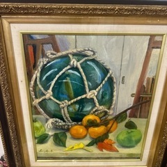 ガラス玉　油絵の画像
