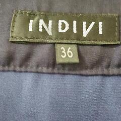 INDIVI 夏用ワンピース ネイビー 美品の画像