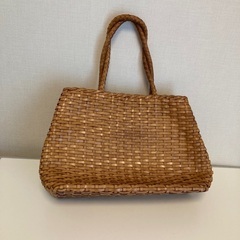 本革　レザー　かごバッグの画像