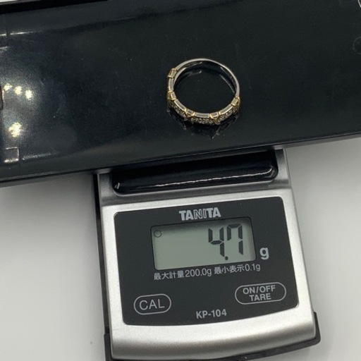 売り切れました。K18 pt950 ハーフエタニティ　ダイヤリング　0.5ct 4.7g 約17.5号