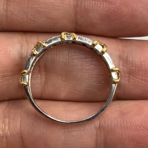 売り切れました。K18 pt950 ハーフエタニティ　ダイヤリング　0.5ct 4.7g 約17.5号