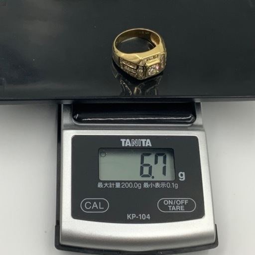 K18K 18金　印台　ダイヤモンドリング　6.7g 0.528ct 1ct 約14号