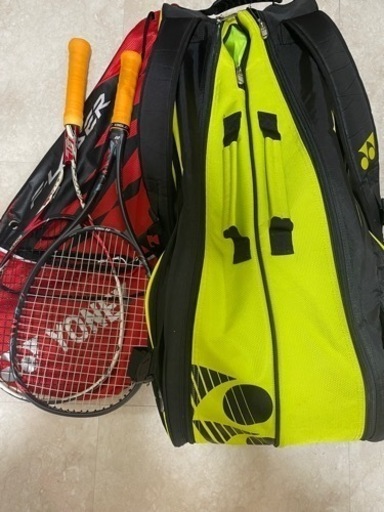 ソフトテニスラケット2本、ヨネックステニスバック付き