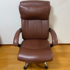 ニトリ　オフィスチェアフットレスト付き(OC702 革BR)