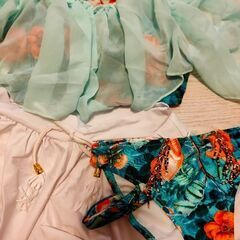 【新品未使用】タンキニ ビキニパンツ付 2way 水着の画像