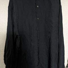 長袖シャツCRAYSUN 　バンドカラー ブラック　XLの画像