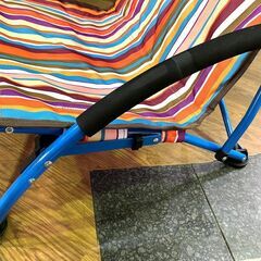 LOGOS/ロゴス ◆あぐらチェアポケットプラス◆ オレンジストライプ No.73173016 キャンプ アウトドア チェア 椅子 の画像