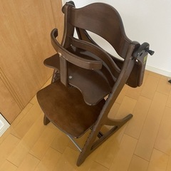 GW限定セール 大和屋 すくすくチェアスリムプラス テーブル付 ダークブラウンDB 7503 の画像