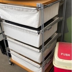 タダで譲ります【定価約2万円】無印良品スチールユニットシェルフ帆...