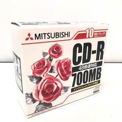 ss6313③　未使用品　三菱化学メディア CD-R 700MB 100枚入 SR80PP10 48倍速対応 フタロシアニン色素ディスク インクジェットプリンタ対応 記録メディア 文房具 オフィス 用品 CD-R 未使用の画像