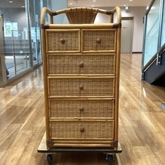 ラタンチェスト【町田市再生家具】　240314